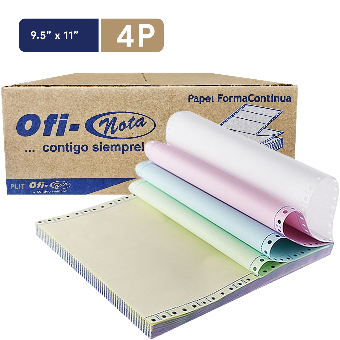 Papel Continuo OFINOTA 9.5" x 11" - 4 Partes NCR