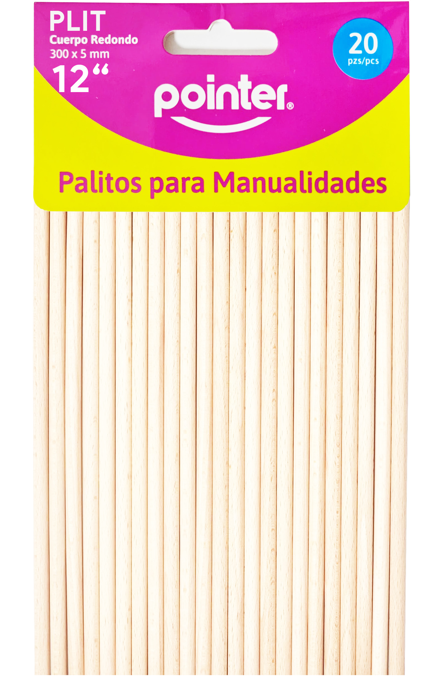 1dera Redondo 12" para Manualidades, 20 Palitos