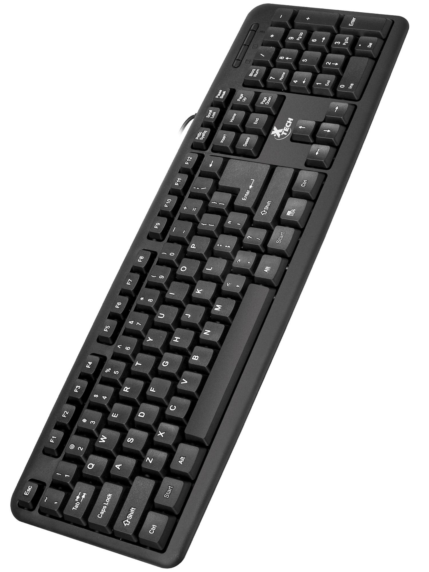 Teclado Estándar USB en Ingles, Negro - Xtech XTK-092E