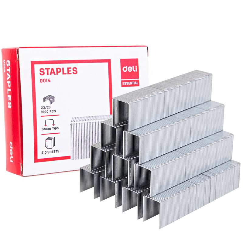 Grapas 23/23, 210 Hojas - 1,000 pcs - Deli Essential 