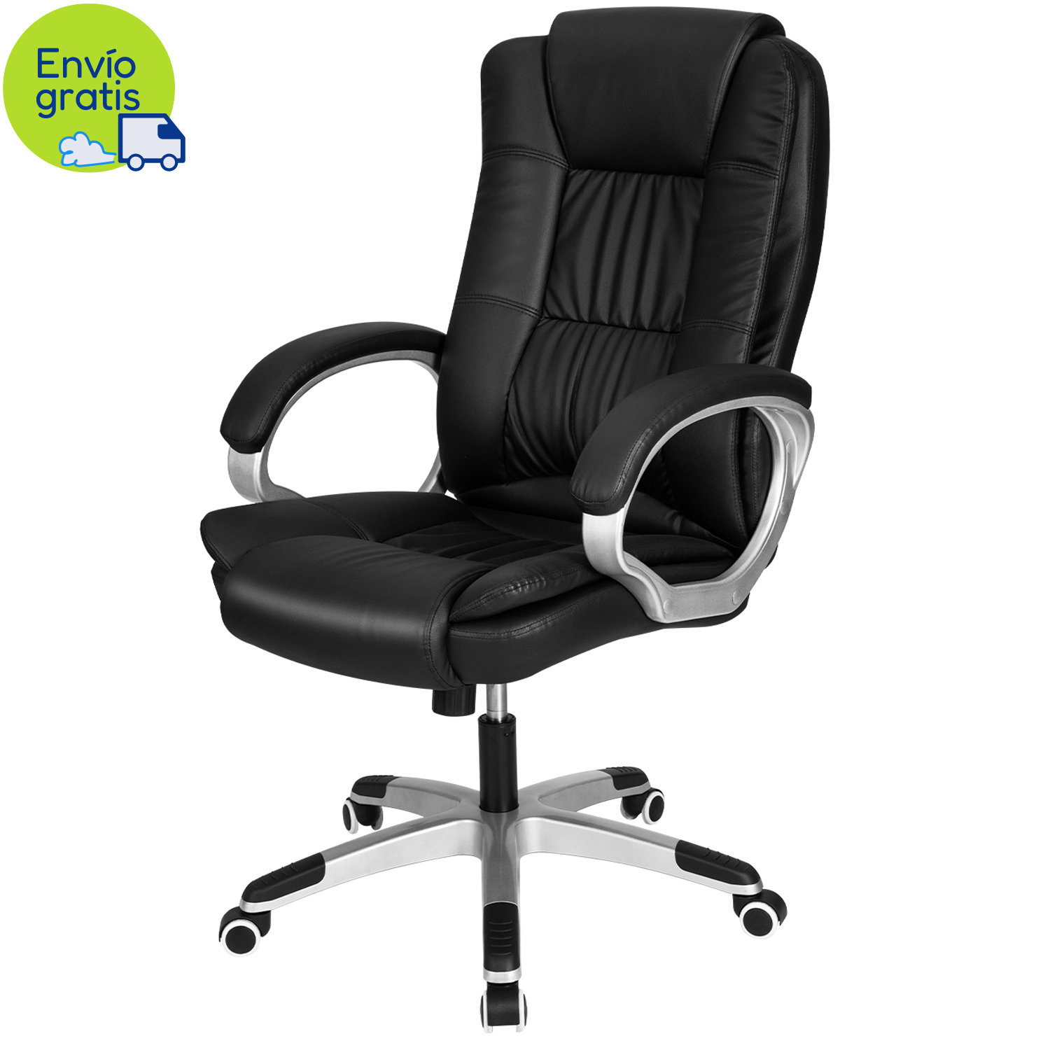 Silla Ejecutiva en PU Leather y Base Cromada - Deli 4524