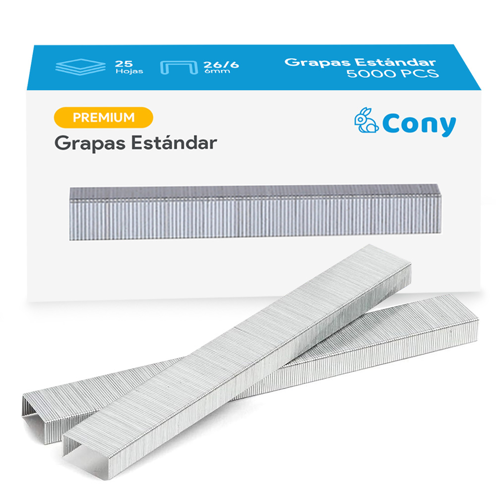 Grapas Estándar CONY 26/6 para 25 Hojas, 5,000 pcs