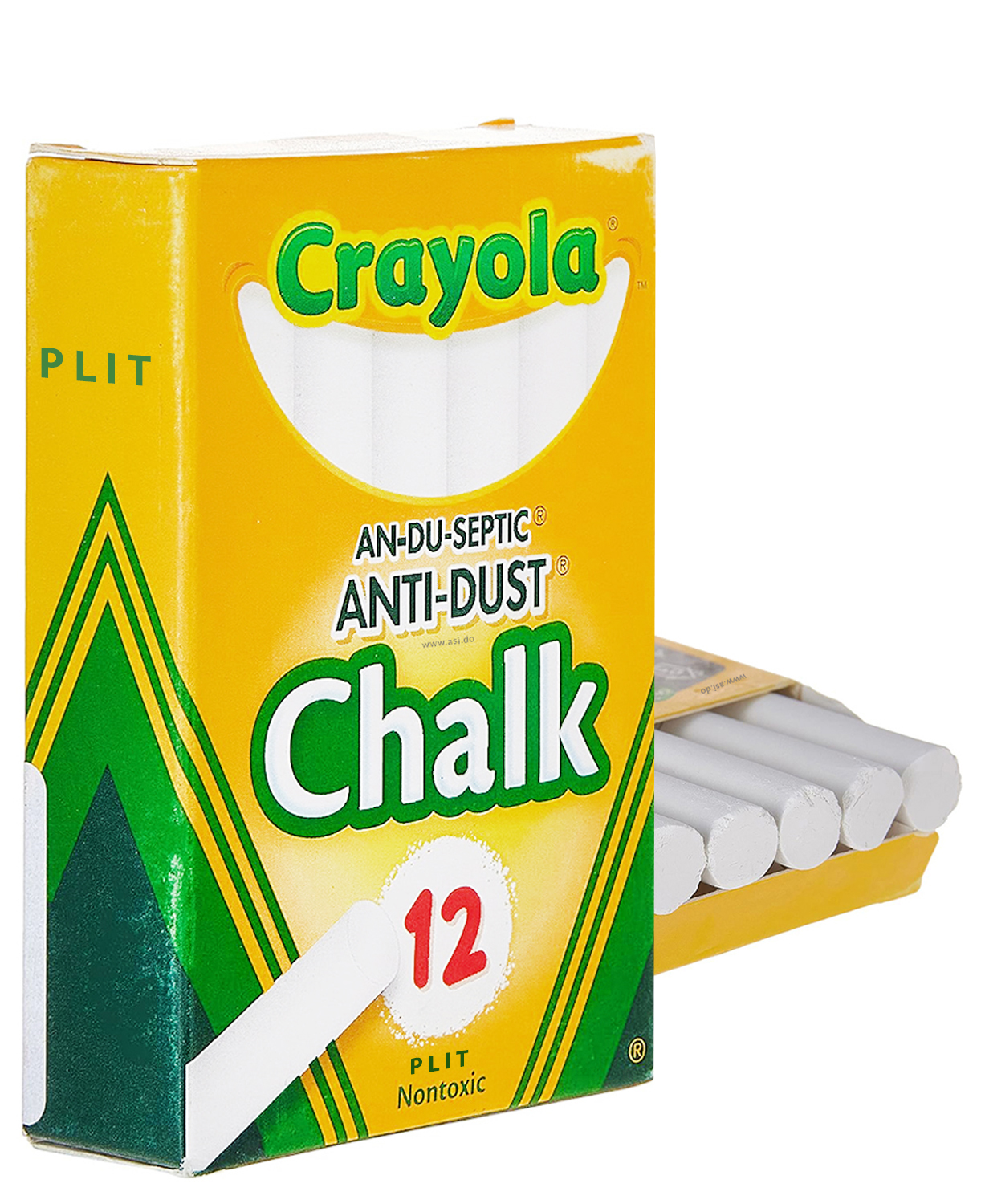 Tizas Crayola Blanca Anti-Polvo No tóxica, 12 pcs