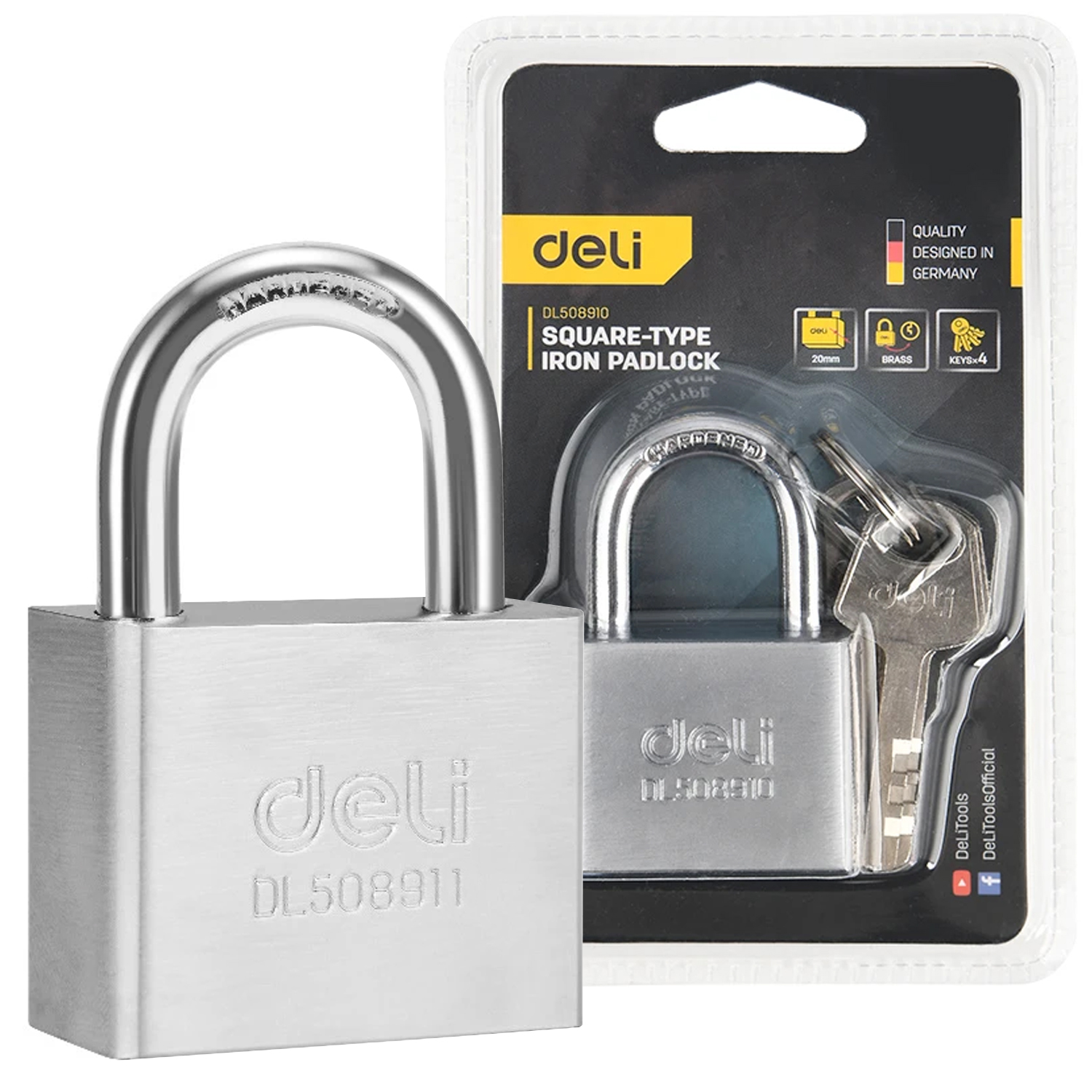 Candado Mediano de Hierro 1.9" Gris