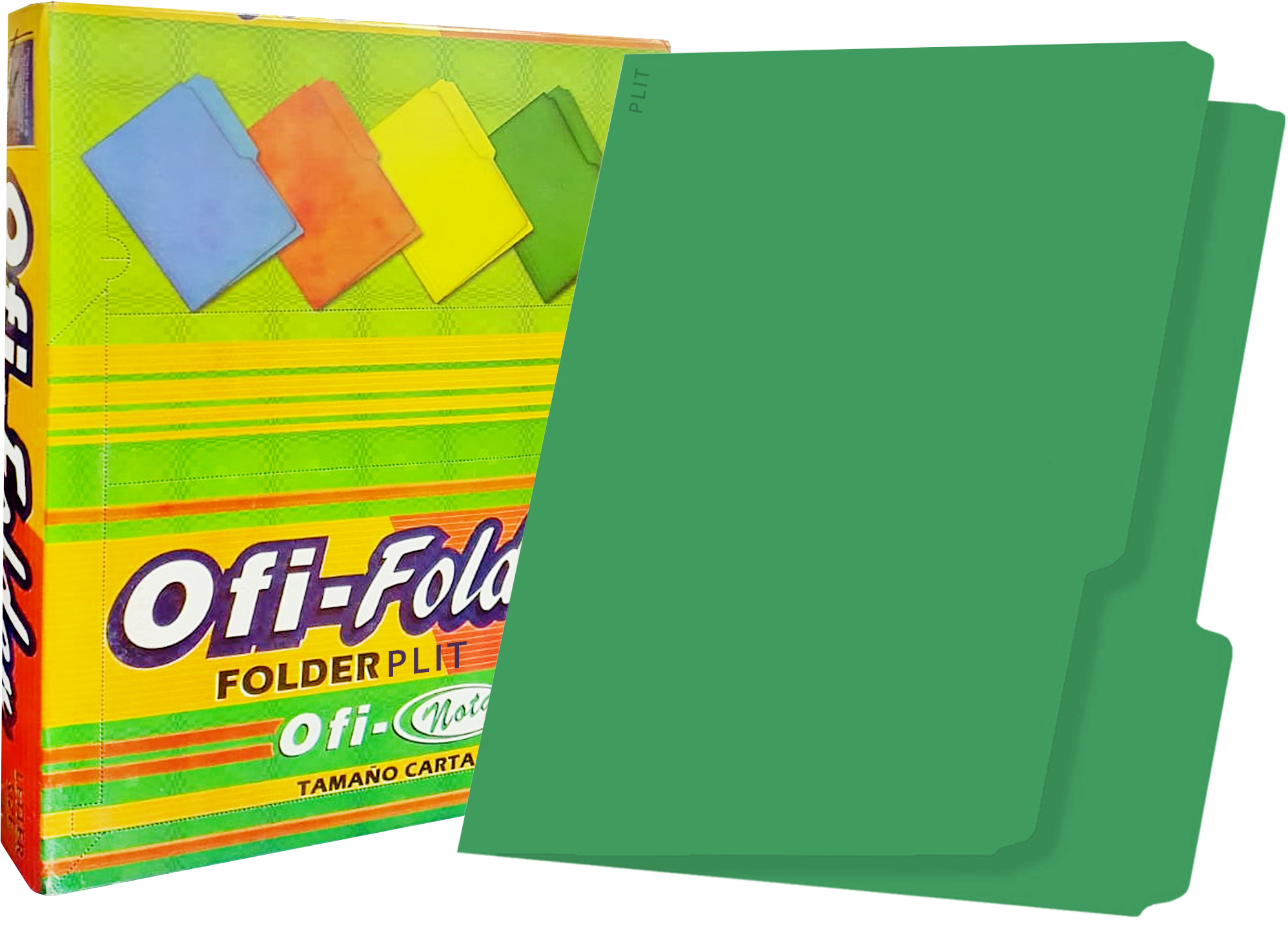 Folders Verde Oscuro 8.5" x11", 100 pcs - Ofi-Nota 240080