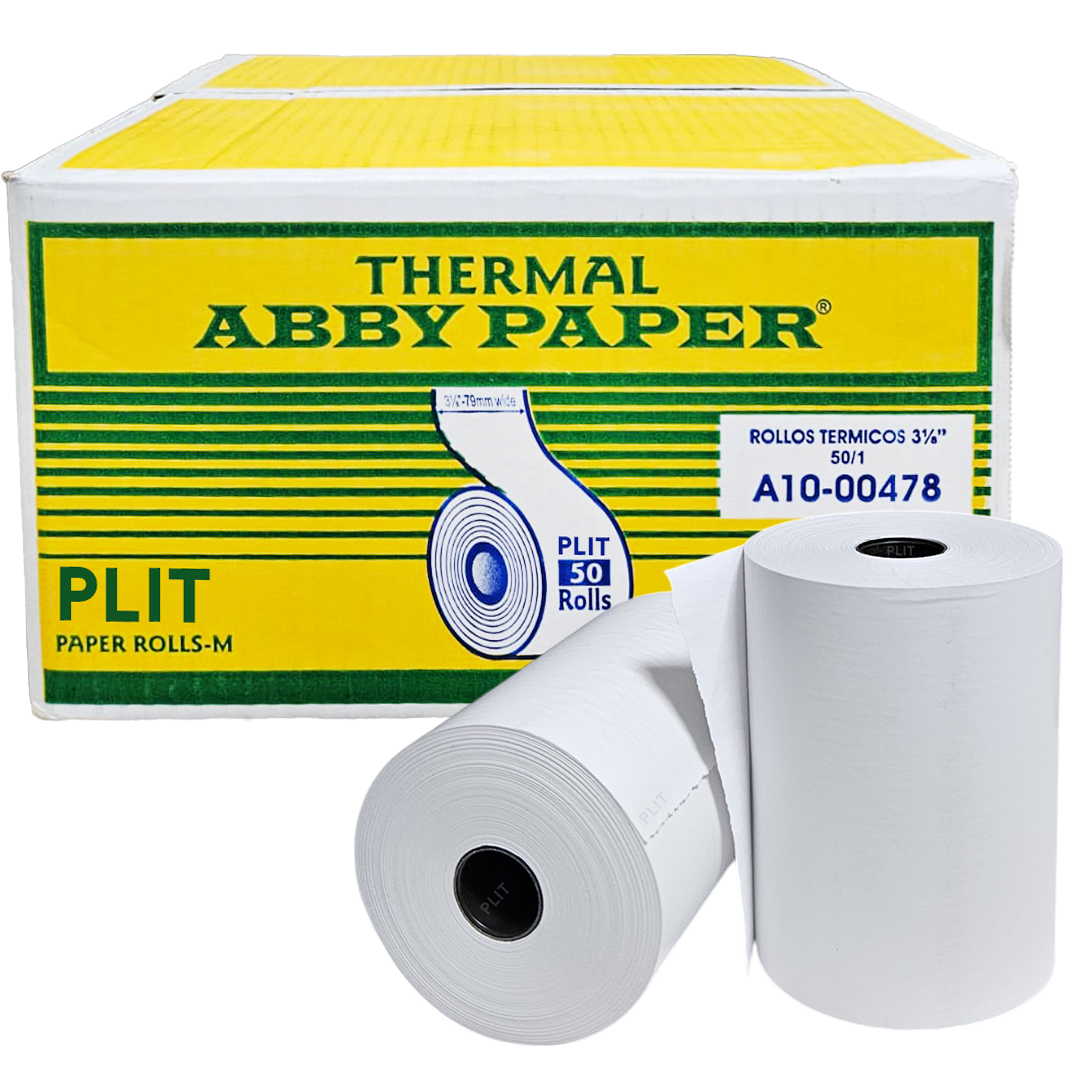 Rollo de Papel Térmico ABBY 3 1/8 " (80mm) para Recibos