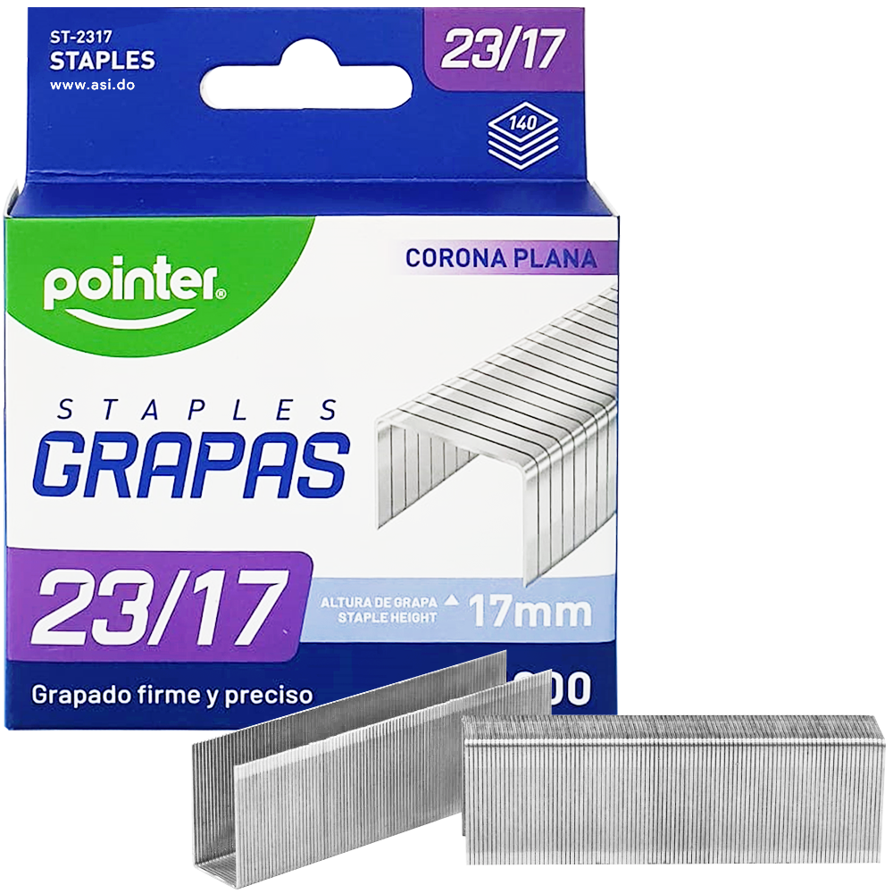 Grapas 23/17 (17mm) 1,000 pcs  - Pointer ST-2317