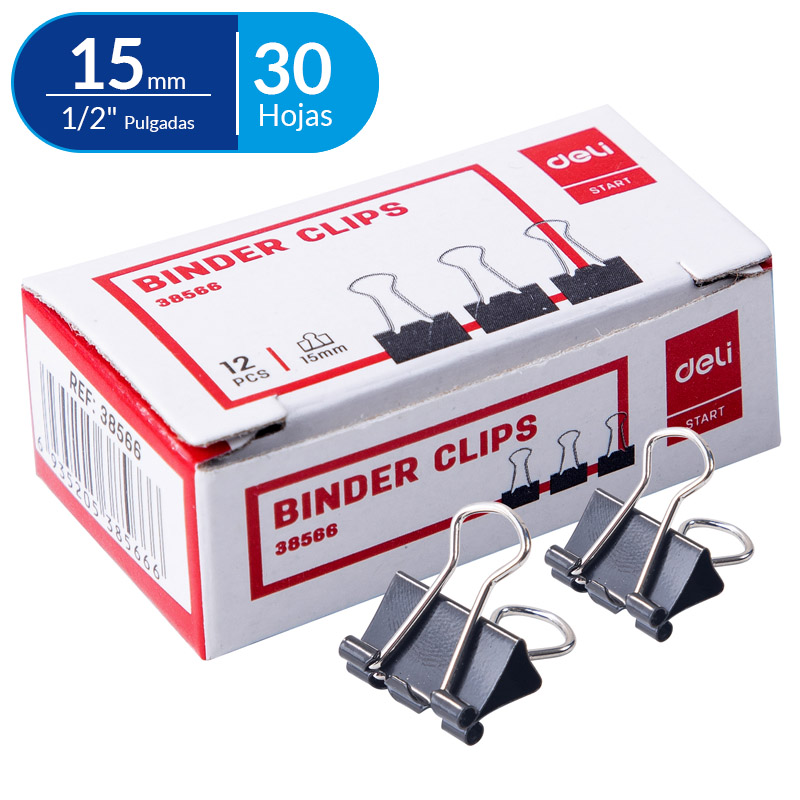 Clips Billeteros 15 mm (1/2"), 12 pcs - Deli Start