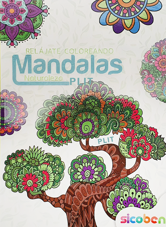 Libro de Mandalas para Colorear Dibujos de Naturaleza - Sicoben 379349