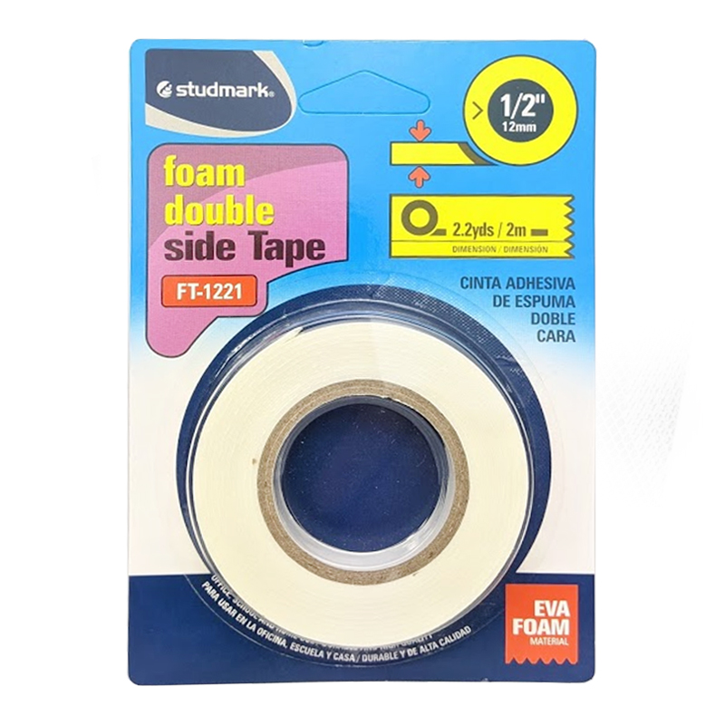 Cinta Doble Cara 1/2" x 2m , Blanca - Studmark ST-FT-1221