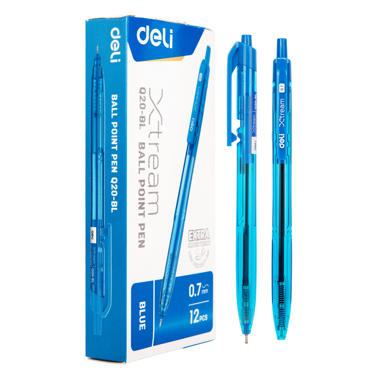 Bolígrafo Retráctil 0.7mm, Azul - Deli Xtream Ball Point Pen 