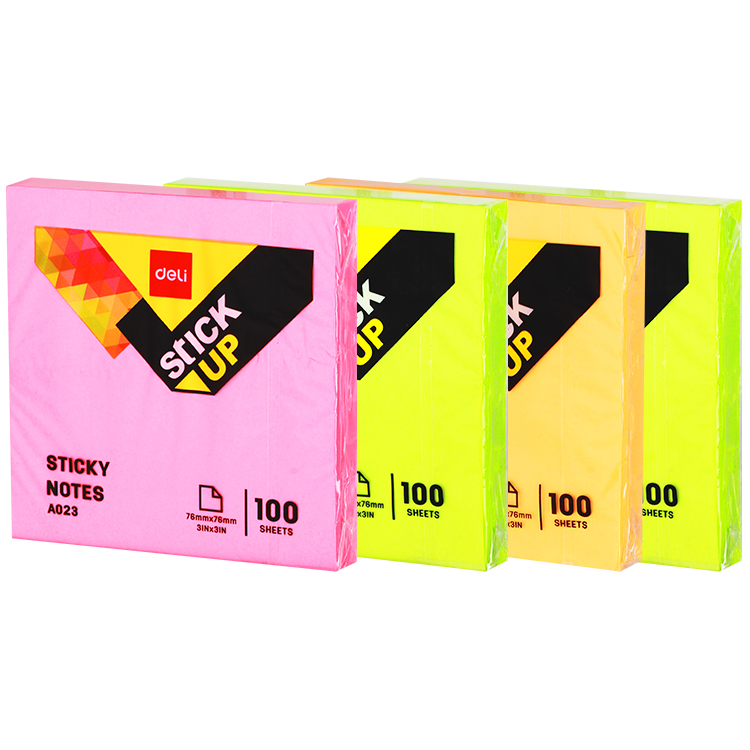 Nota Adhesiva (Post-it) 3x3 Color Neon - Deli Stick Up A02303