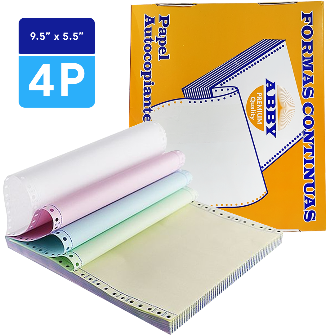 Papel Continuo ABBY 9.5" x 5.5" - 4 Partes NCR