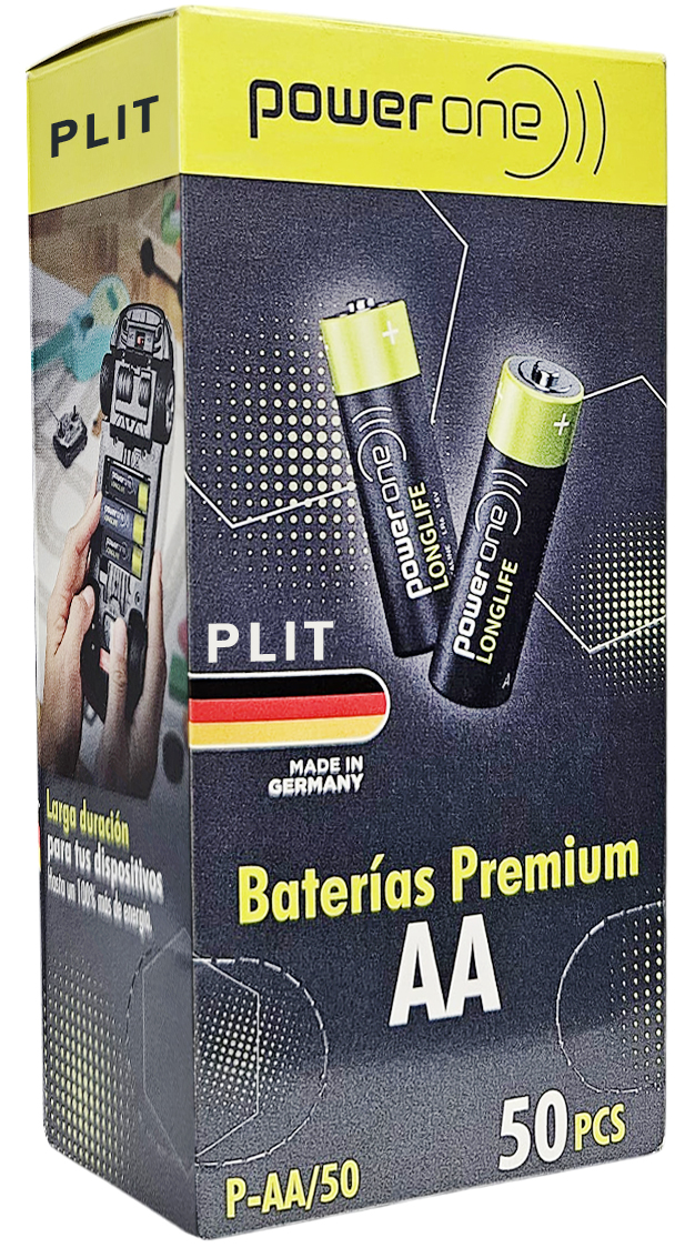 Set de 50 Pilas Baterías Alcalinas Power One AA LR6 1.5V