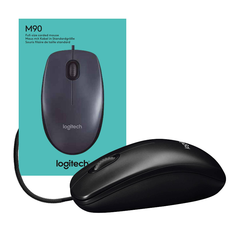 Mouse con Cable USB. Negro - Logitech M90