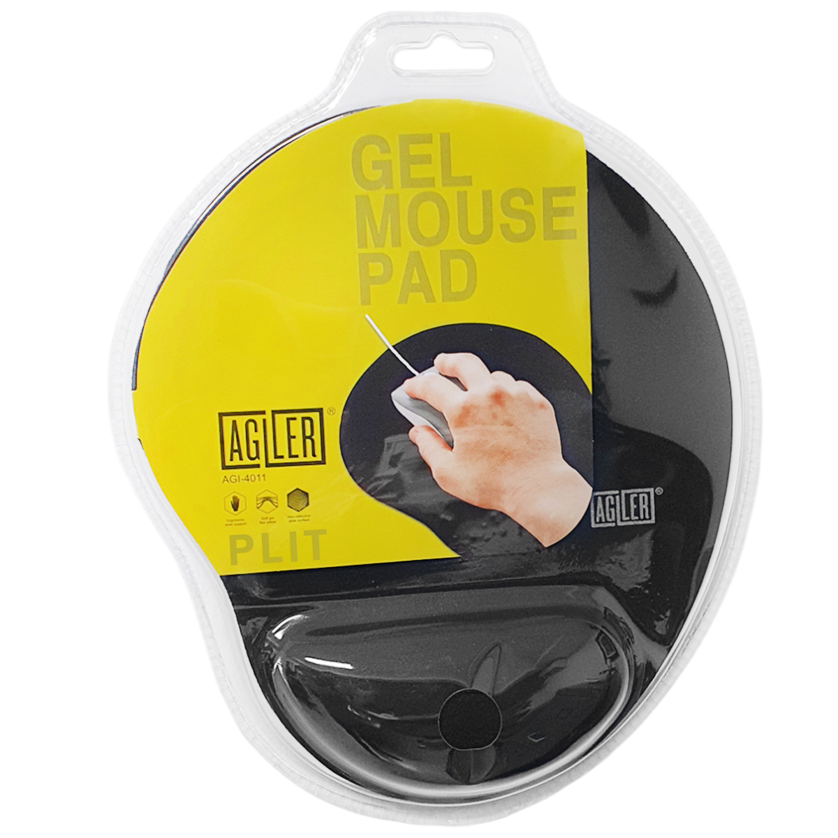 Almohadilla Mouse Pad con Base de Gel, Negro - Agiler AGI-4011