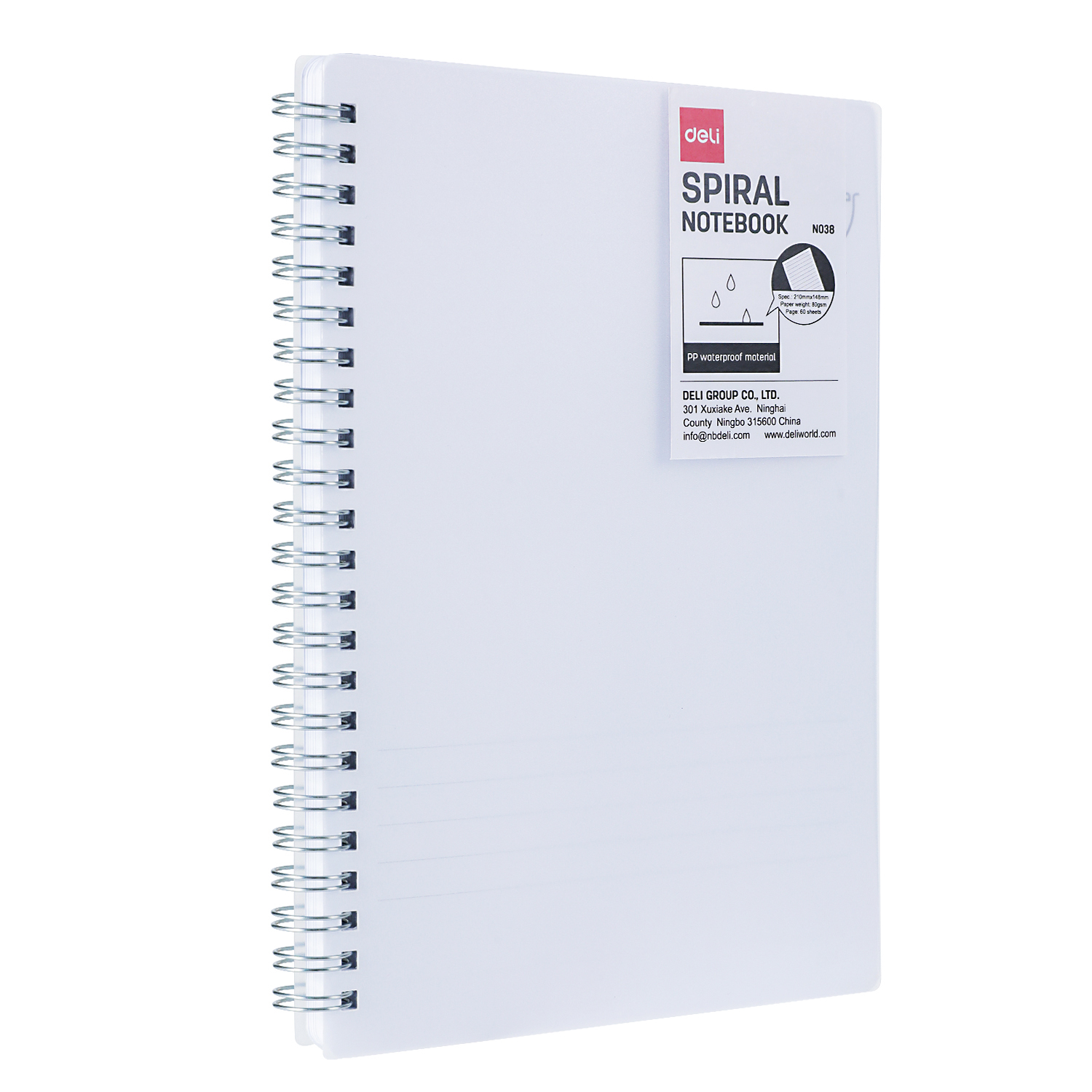 Libreta Rayada 6" x 9" con Portada Transparente en Espiral, 80 Hojas - Deli EN038
