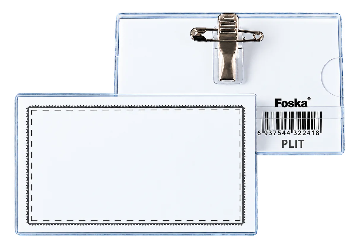 Gafete Porta Carnet Horizontal 2" x 3" con Broche, Transparente