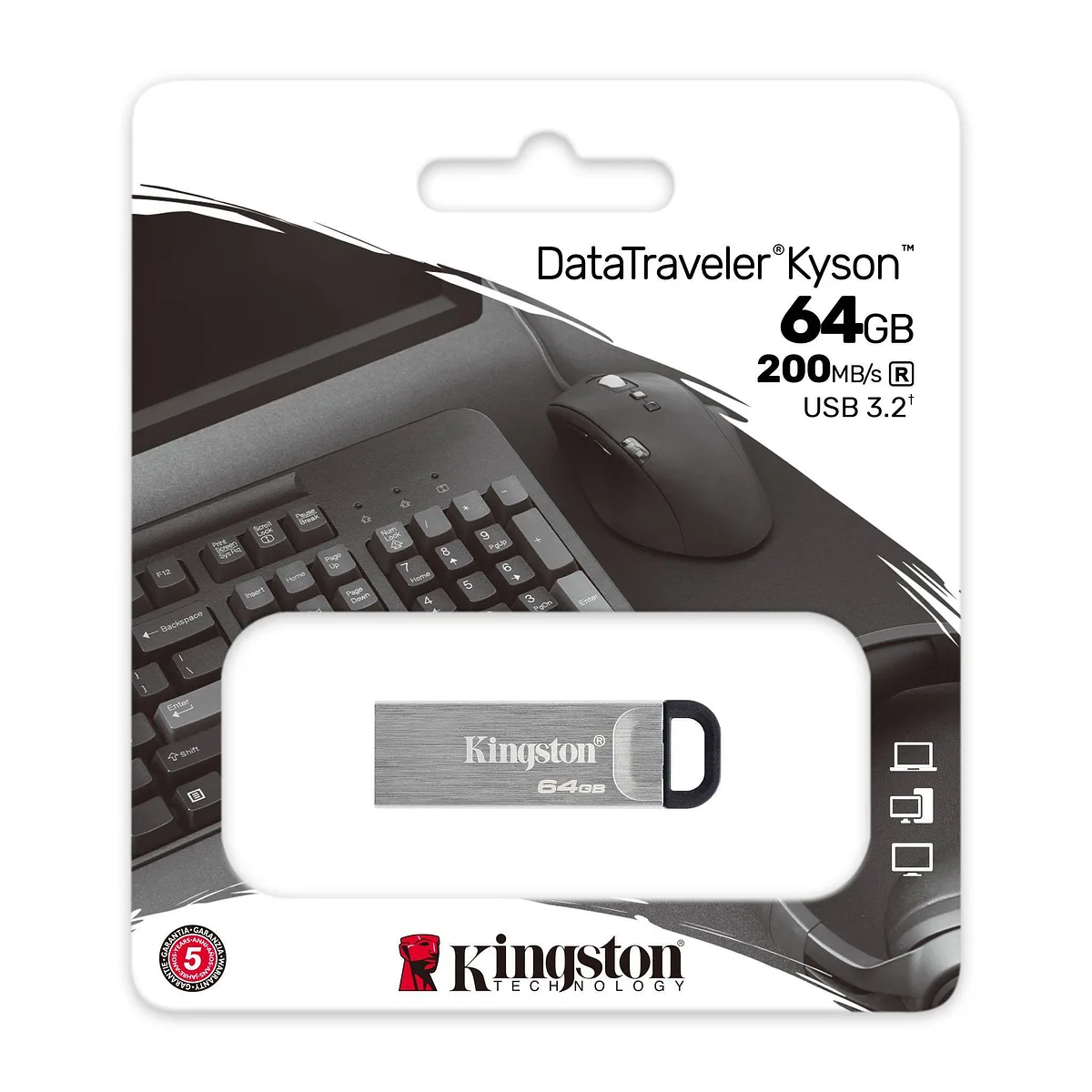 Memoria USB 3.2 de 128GB 200MB/s - Kingston DataTraveler Kyson
