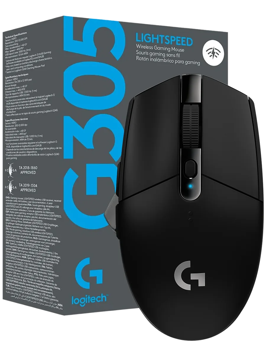 Mouse Gamer 12,000 DPI Logitech G305 Lightspeed Wireless Gaming, Negro