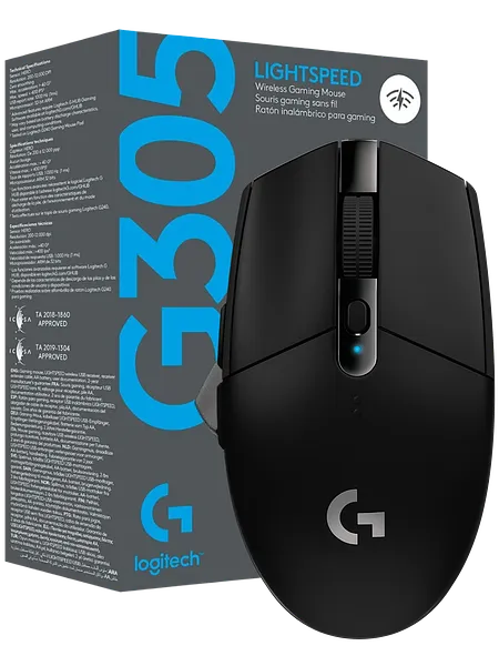 Mouse Gamer 12,000 DPI Logitech G305 Lightspeed Wireless Gaming, Negro