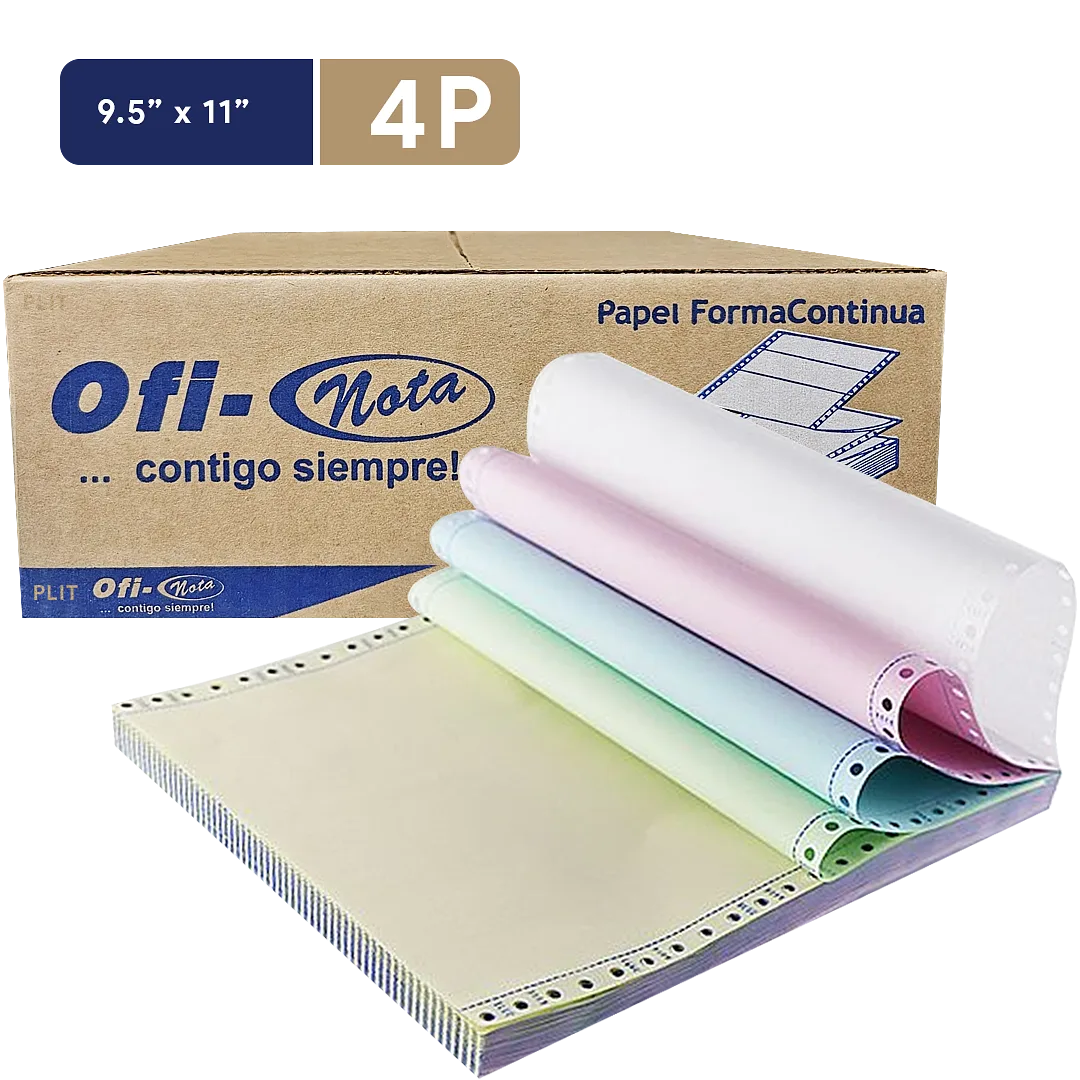 Papel Continuo OFINOTA 9.5" x 11" - 4 Partes NCR