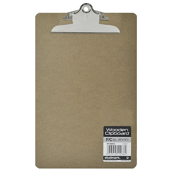 Tablilla de Carton Legal 9" x 14" con Gancho - Studmark ST-08004
